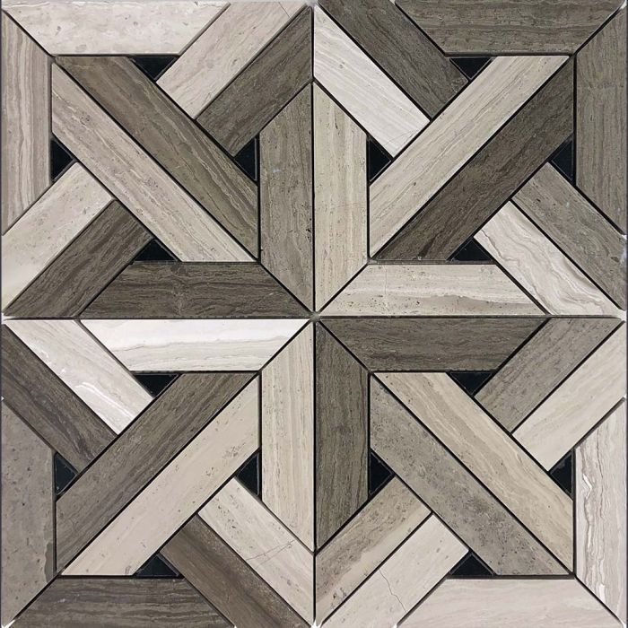 Wellstone Parquet Wood White, Black, Wood Brown