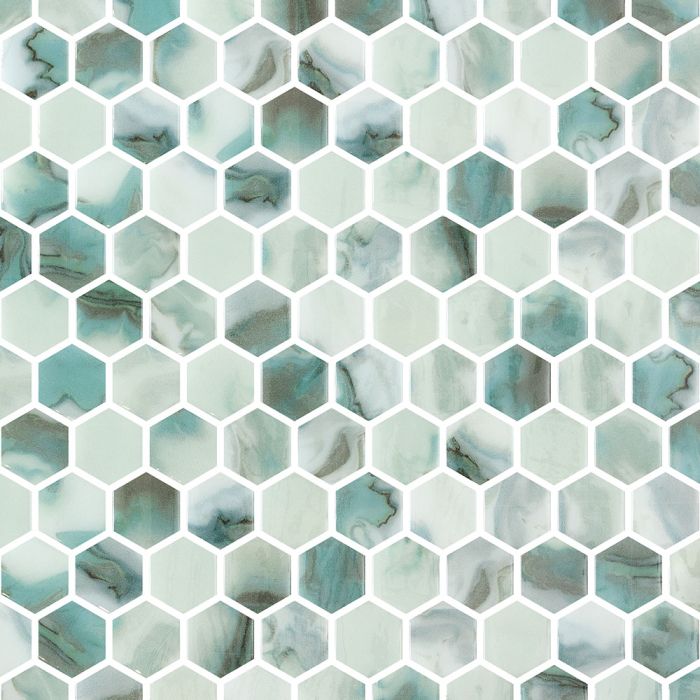 Vetro Floor 1" Hex Palma