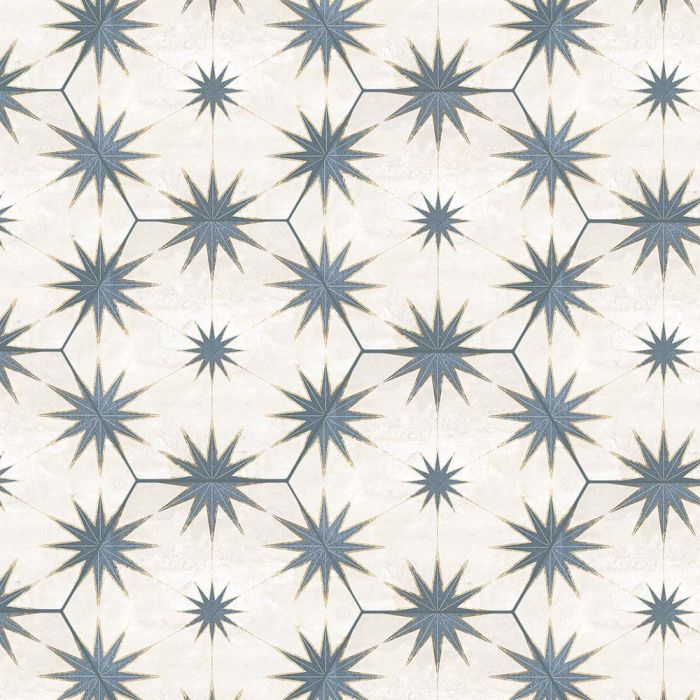 Symmetry 8x9 Hexagon Deco Blue