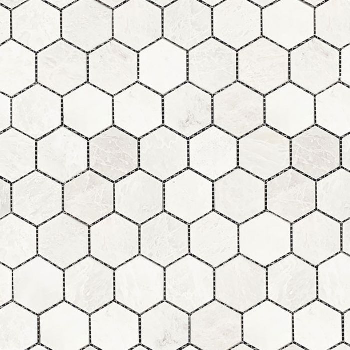 2" Hexagon Mosaic Iceberg Polished