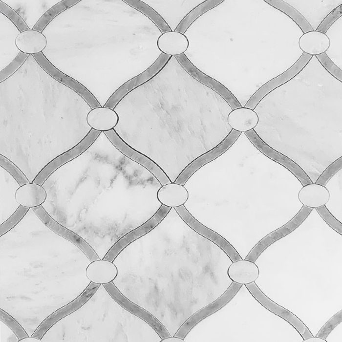 Eastern White Arabesque Waterjet Mosaic